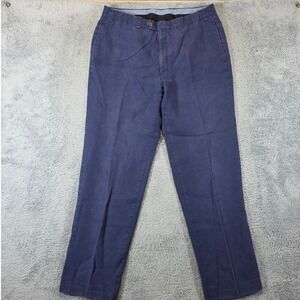 Lauren Ralph Lauren Linen Pants Mens 36x32 (Fits 34x32) Navy Blue Pleated Dress